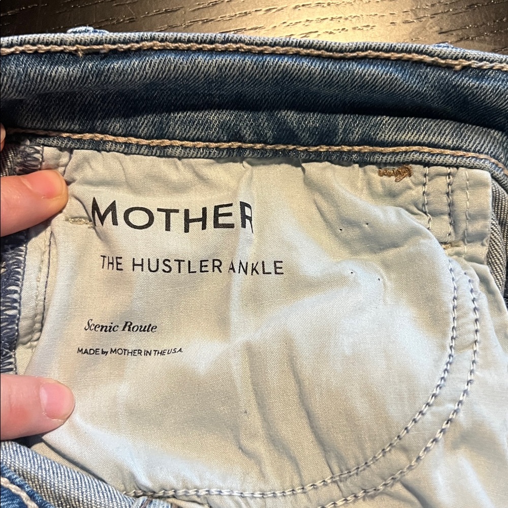 MOTHER Light Blue Ankle Crop Jeans - Picture 3 of 8